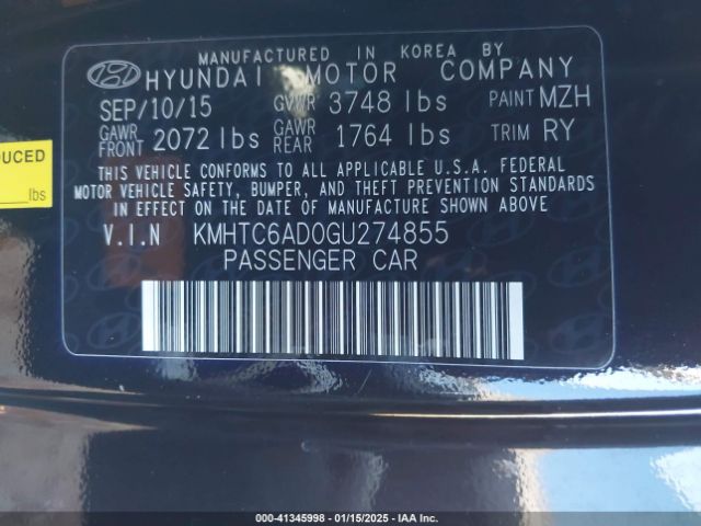 KMHTC6AD0GU274855 Hyundai Veloster