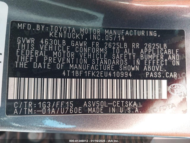 Toyota CAMRY SE 2014 4T1BF1FK2EU410994 Image 9