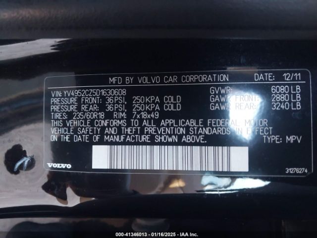 2013 VOLVO XC90 YV4952CZ5D1630608 Photo 8