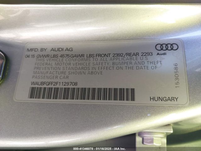 WAUBFGFF2F1129708 Audi A3 2.0t Premium