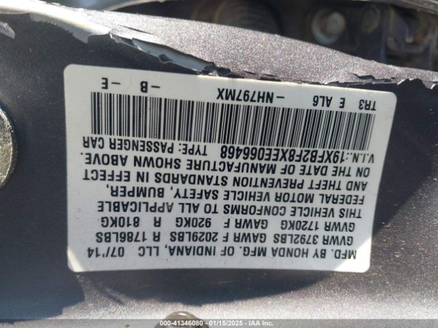 19XFB2F8XEE066468 Honda CIVIC EX