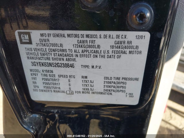 2002 CADILLAC ESCALADE EXT 3GYEK63N52G230846 Photo 8