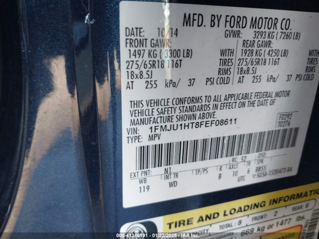Ford Expedition Xlt/king Ranch 2015 1FMJU1HT8FEF08611 Image 9