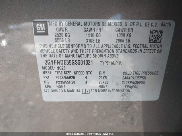 2016 CADILLAC SRX 3GYFNDE39GS501021 Photo 8