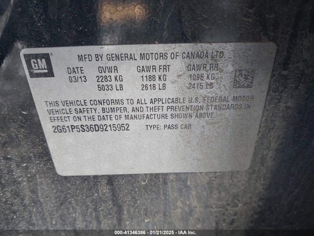 2013 CADILLAC XTS 2G61P5S36D9215952 Photo 8