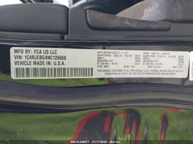 2022 JEEP GRAND CHEROKEE WK 1C4RJEBG4NC126668 Photo 8