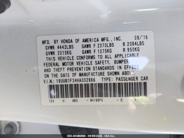 2017 ACURA TLX 19UUB1F34HA002666 Photo 8