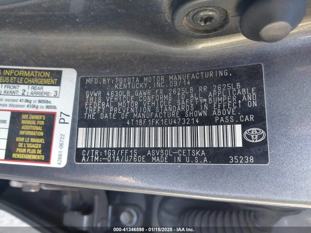 Toyota CAMRY SE 2014 4T1BF1FK1EU473214 Image 9