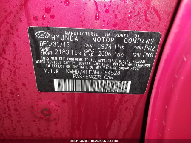 Hyundai ELANTRA SE 2017 KMHD74LF3HU084528 Image 9