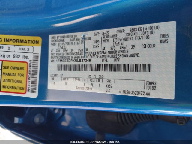 2022 FORD BRONCO 1FMEE5DPXNLB37346 Photo 8