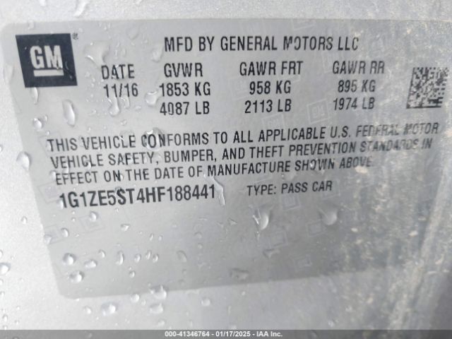 1G1ZE5ST4HF188441 Chevrolet MALIBU 1LT