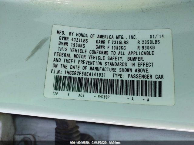 1HGCR2F56EA141031 Honda Accord Sport