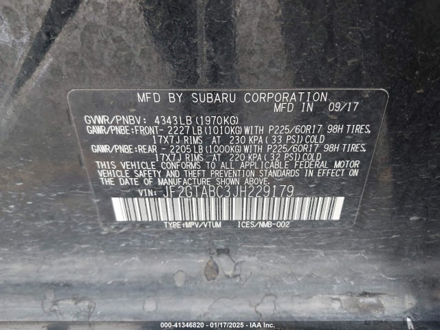 Subaru Crosstrek 2.0i Premium 2018 JF2GTABC3JH229179 Image 9