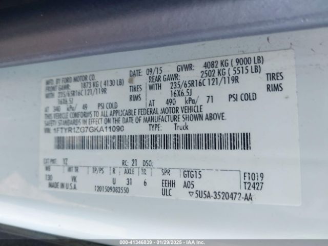 1FTYR1ZG7GKA11090 Ford Transit-250
