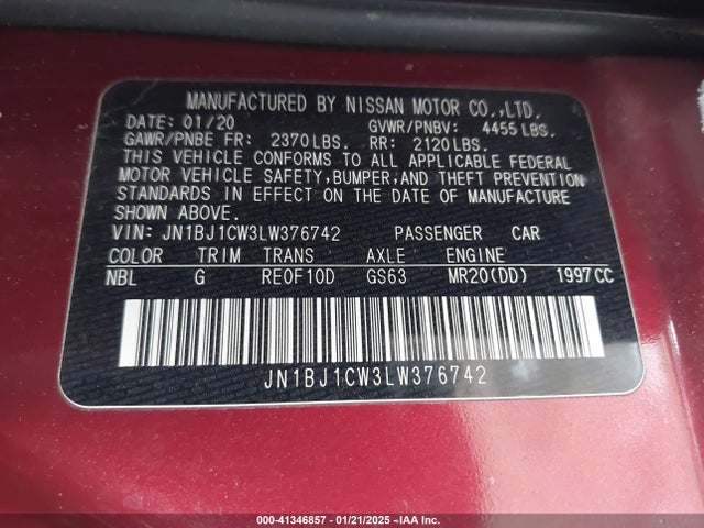 JN1BJ1CW3LW376742 Nissan ROGUE SPORT