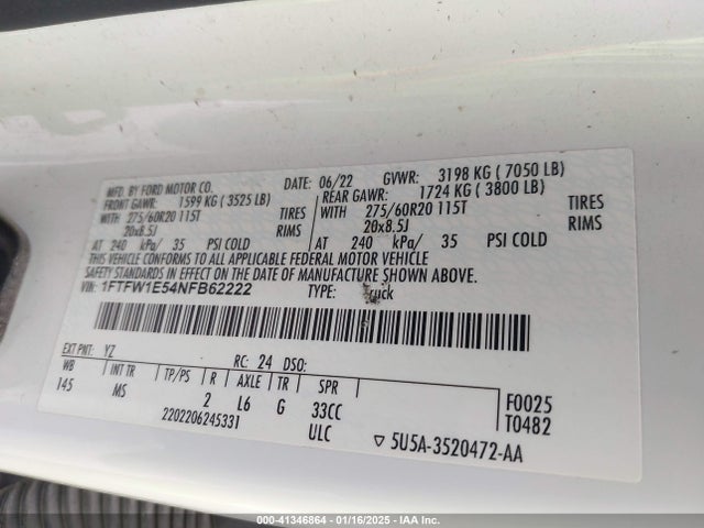 Ford F-150 Xlt 2022 1FTFW1E54NFB62222 Image 9