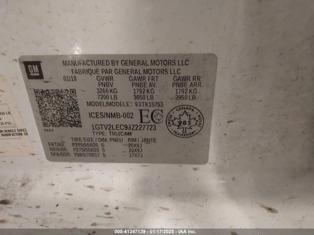 1GTV2LEC9JZ227723 GMC SIERRA 1500