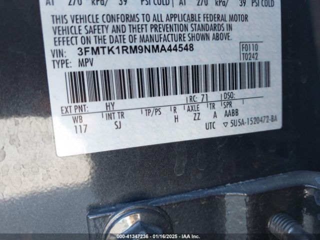 3FMTK1RM9NMA44548 Ford Mustang Mach-e Select