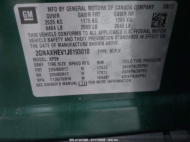 Chevrolet EQUINOX LS 2018 2GNAXHEV1J6193018 Image 9