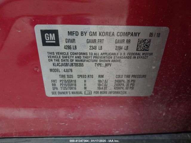 KL4CJASB1JB705355 Buick Encore Preferred