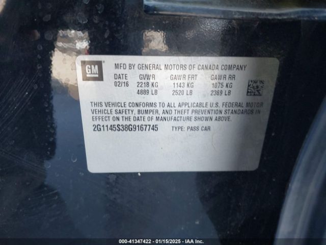 2G1145S38G9167745 Chevrolet IMPALA 2LZ