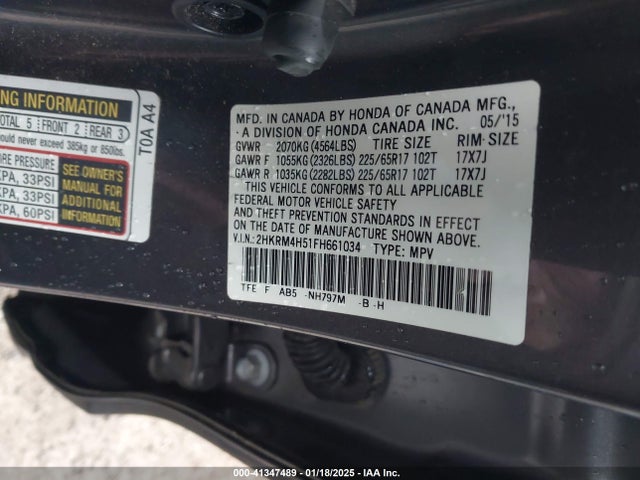 Honda CR-V EX 2015 2HKRM4H51FH661034 Image 9