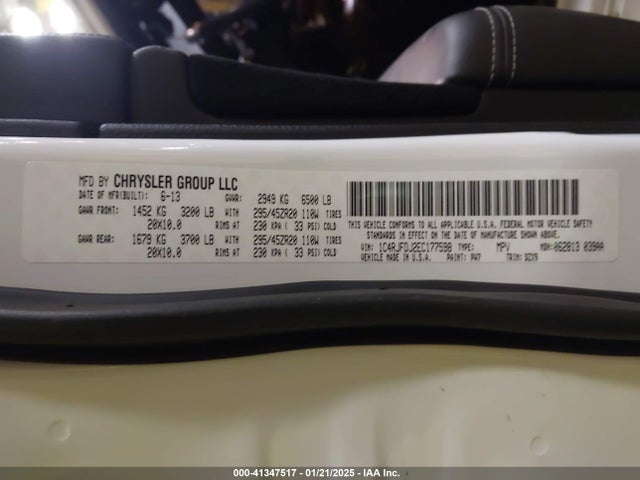 1C4RJFDJ2EC177598 Jeep Grand Cherokee Srt8