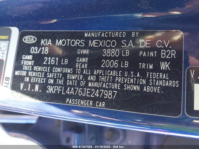 KIA FORTE LX 2018 3KPFL4A76JE247987 Image 9