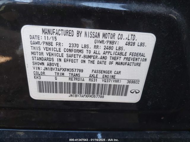 JN1BV7APXFM357799 Infiniti Q50 Premium
