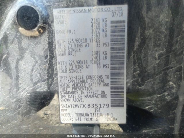 5N1AT2MV7JC835179 Nissan Rogue Sl