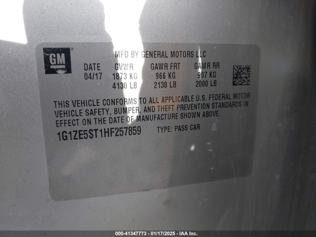 1G1ZE5ST1HF257859 Chevrolet MALIBU 1LT
