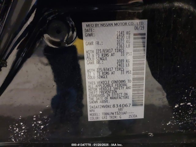 Nissan ROGUE S 2019 5N1AT2MV0KC834067 Image 9