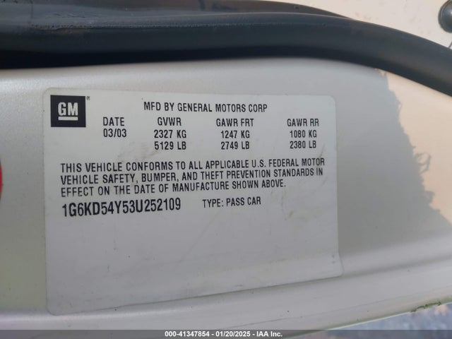 2003 CADILLAC DEVILLE 1G6KD54Y53U252109 Photo 8