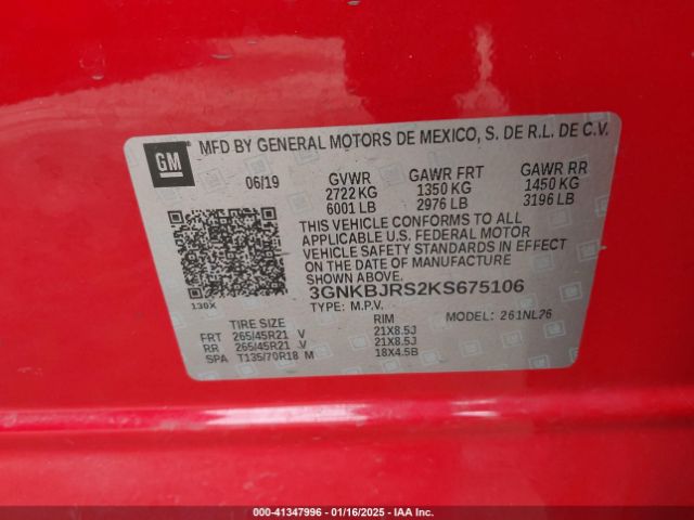 3GNKBJRS2KS675106 Chevrolet BLAZER RS