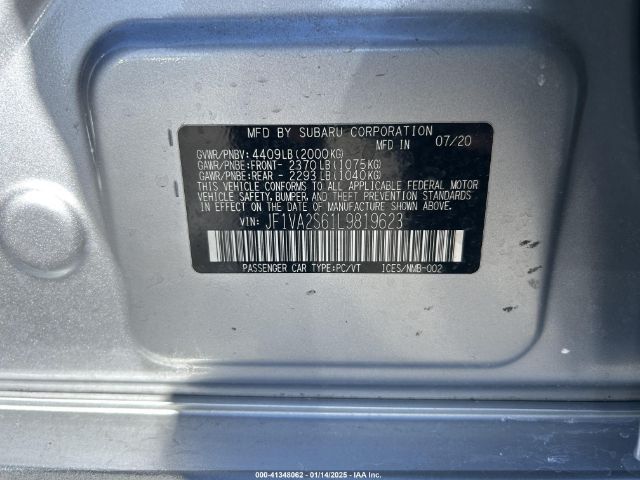 JF1VA2S61L9819623 Subaru Wrx Sti