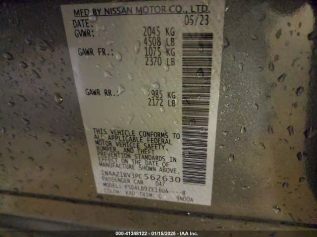 1N4AZ1BV3PC562630 Nissan Leaf S 40 Kwh