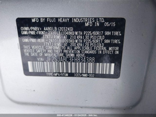 JF2SJABC3FH834388 Subaru Forester 2.5i