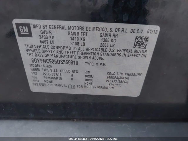 2013 CADILLAC SRX 3GYFNCE35DS569810 Photo 8
