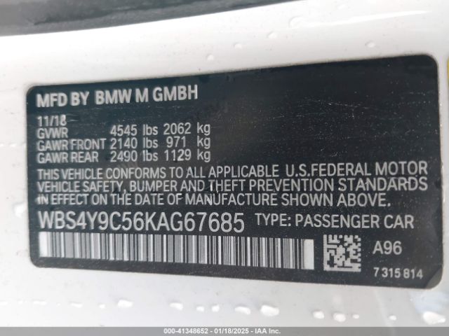 2019 BMW M4 WBS4Y9C56KAG67685 Photo 8