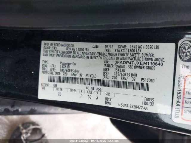 3FADP4TJXEM110640 Ford FIESTA S