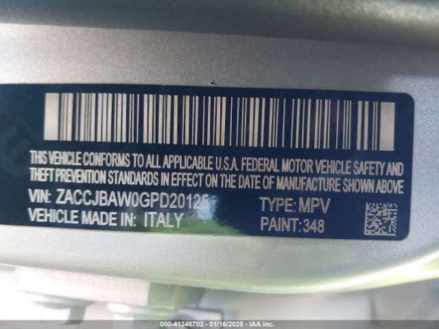 ZACCJBAW0GPD20125 Jeep Renegade Sport