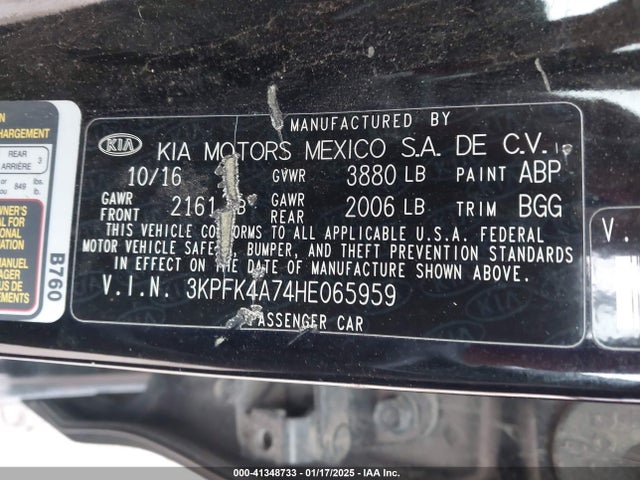 KIA FORTE LX 2017 3KPFK4A74HE065959 Image 9