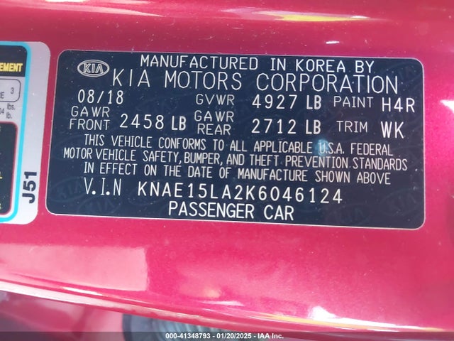 KNAE15LA2K6046124 KIA Stinger