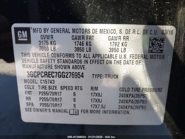 3GCPCREC7GG276954 Chevrolet Silverado 1500
