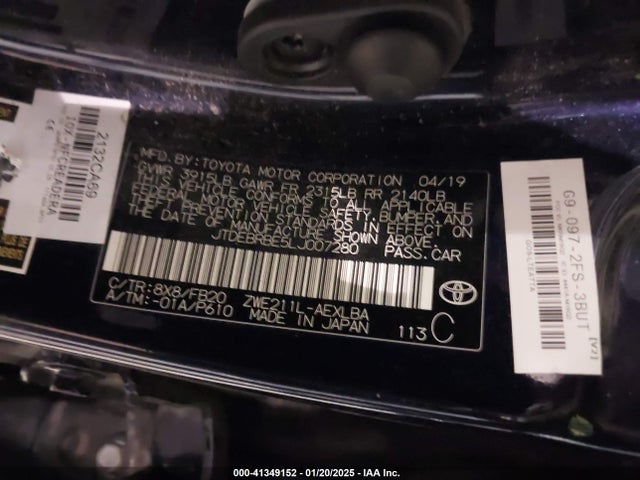 Toyota Corolla Hybrid Le 2020 JTDEBRBE5LJ007280 Image 9