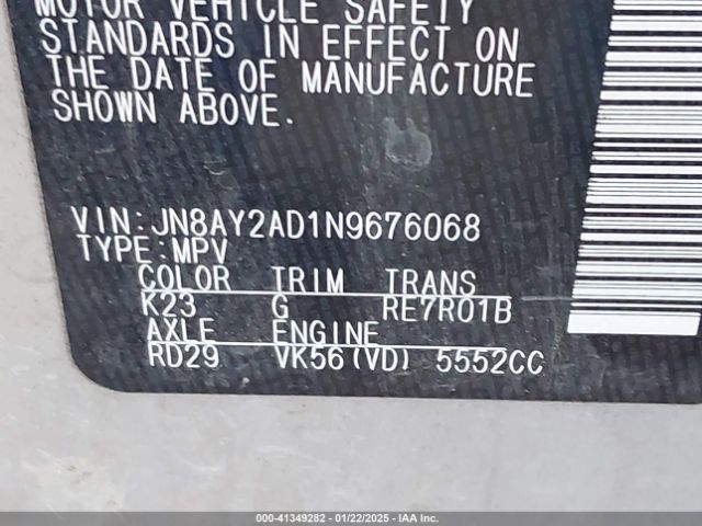 JN8AY2AD1N9676068 Nissan Armada Sv 4wd