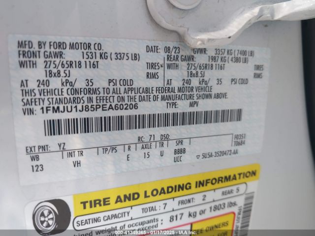 1FMJU1J85PEA60206 Ford Expedition Xlt