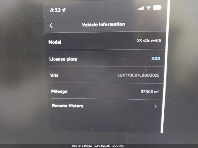 2020 BMW X3 5UXTY3C07L9B82025 Photo 6