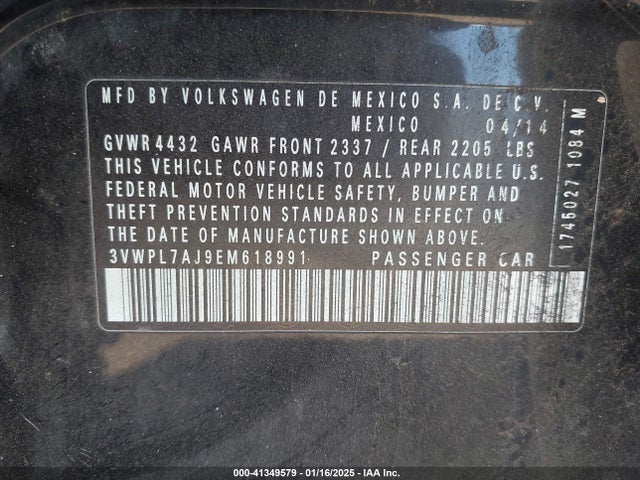 3VWPL7AJ9EM618991 Volkswagen JETTA SPORTWAGEN