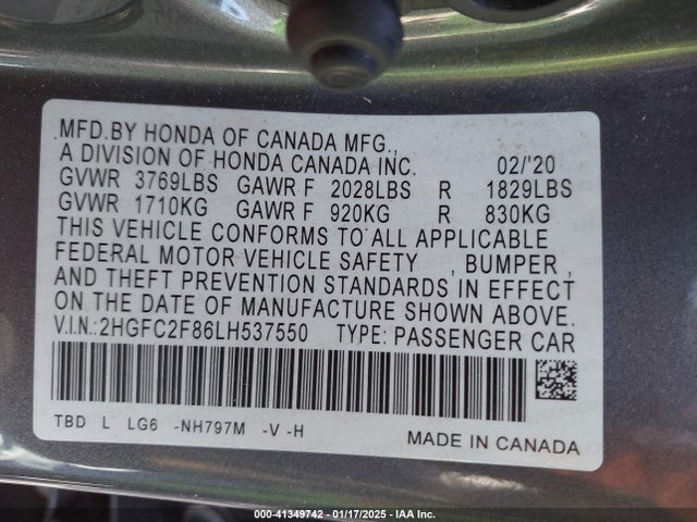Honda Civic Sport 2020 2HGFC2F86LH537550 Image 9